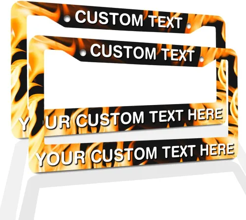 Miniatura 4 de Marcos de Matrícula con Cualquier Texto - Marco de Placa con Tu Mensaje Personalizado, Marco de Matrícula Personalizado con Nombre, Monograma, Logo