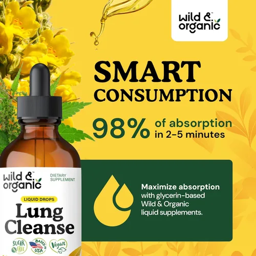 Miniatura 4 de Wild & Organic Tintura de desintoxicación de limpieza pulmonar - Gotas de gordolobo para pulmones - Suplemento de extracto de gordolobo a base