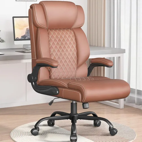 Silla de oficina ejecutiva con respaldo alto transpirable, silla de oficina grande y alta, reposabrazos abatibles, soporte lumbar, silla giratoria