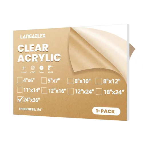 Miniatura 9 de Láminas de Plexiglás de 1/4" (6mm) de Grosor - 1 Paquete de Láminas Acrílicas Fundidas Transparentes de 4x6 para Corte Láser, Marcos de Fotos
