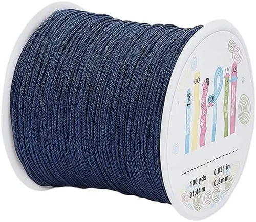 Miniatura 15 de PH PandaHall Cuerda de nailon de 100 yardas de 0.031 in, cordón de anudado chino de nailon Kumihimo hilo de macramé trenzado para sombra ciega, mini