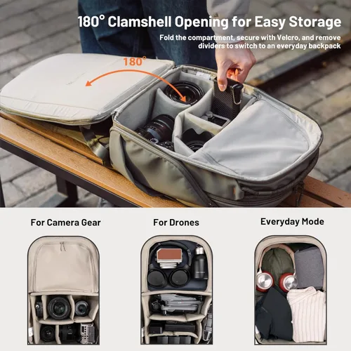 Miniatura 2 de PGYTECH OneGo Lite - Mochila para cámara de 16L resistente al agua, DSLR/sin espejo, para Sony/Canon/Fujifilm, mochila para dron, soporte