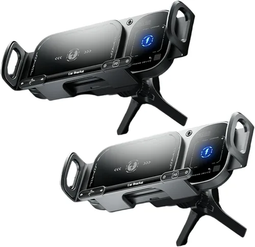 Miniatura 9 de Soporte giratorio de carga inalámbrica para automóvil con sujeción automática de 15 W de carga rápida para teléfono, control táctil, cargadores