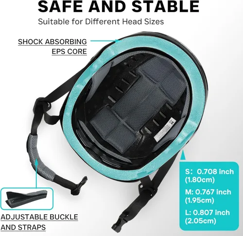Miniatura 7 de DKONI Casco de bicicleta con luces LED, casco de bicicleta para viajeros, casco de ciclismo recargable por USB, casco de luz LED frontal y trasera