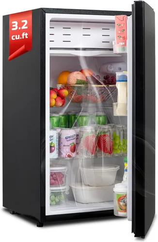 Miniatura 8 de Refrigerador Mini con cerradura Smad, refrigerador de 12V para vehículos recreativos de 1.0 pies cúbicos. Refrigerador compacto de 12V / 110V, sin