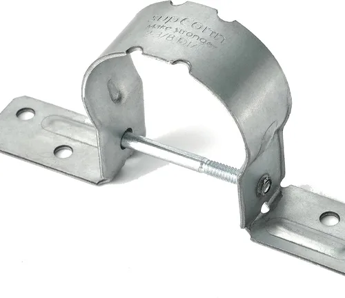 Miniatura 9 de Soportes de valla de 2-3/8 pulgadas (12 unidades), amarre de agarre de tubo galvanizado, soportes de acero a madera, soportes de metal para postes