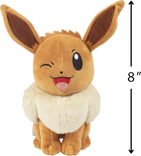 Miniatura 4 de Pokemon - Peluche de Eevee y Pikachu de 8 pulgadas, paquete de 2 – Let's Go Starters – Producto oficial – Auténticas figuras de juguete de peluche
