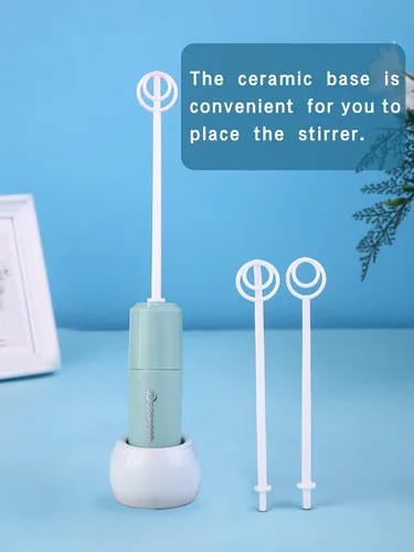 Miniatura 4 de Agitador de fórmula eléctrico de mano, espumadores de leche eléctricos, mezclador de bebida portátil (azul)