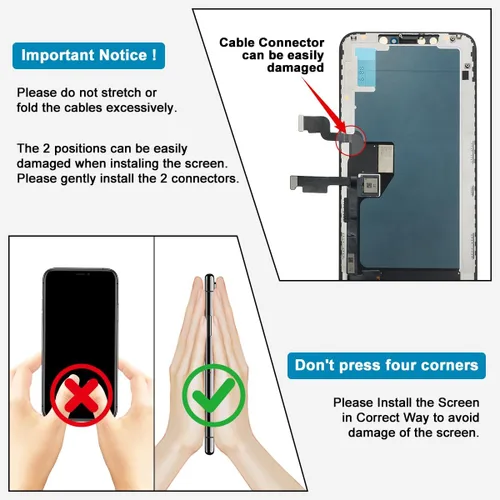 Miniatura 5 de [OLED] para iPhone Xs MAX Reemplazo de pantalla de 6.5 pulgadas [NO LCD] Pantalla 3D Touch Frame Asamblea Digitalizador para Modelo A1921, A2101