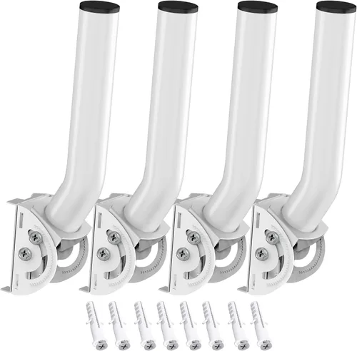 Miniatura 16 de Soporte de antena para exteriores para punto de acceso, soporte de montaje de poste en J de bloqueo de doble tornillo ajustable de 12 a 160°, Blanco