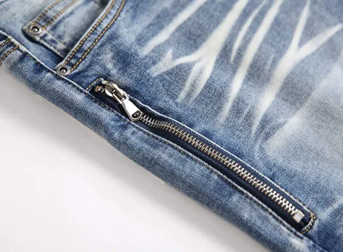 Miniatura 5 de Liuhond Skinny Slim Fashion - Jeans elásticos de motociclista de Hip Hop con agujeros rectos rasgados.