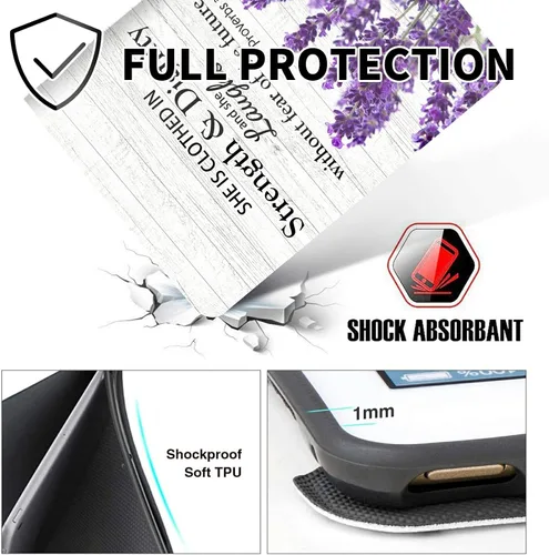 Miniatura 11 de Funda para tablet Fire 7 (12ª generación, versión 2022), delgada, a prueba de golpes, delgada, de piel sintética, con función de apagado/encendido