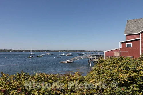 Historic Pictoric Foto - Vista de Casco Bay, Maine, desde Tiny Bailey Island- Reporducción fotográfica de bellas artes 24 x 16 pulgadas