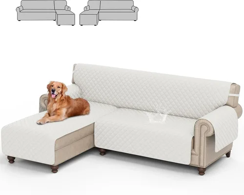 Miniatura 11 de cjc Funda de sofá reversible para perros con correas elásticas, resistente al agua, protector de muebles para mascotas, funda de sofá para sofá de 3