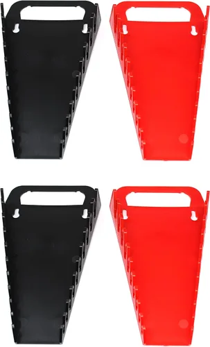 Miniatura 13 de Kit de bandeja organizadora de llaves de agarre de 10 herramientas, 2 soportes de plástico portátiles (kit de 2 piezas, negro y rojo)