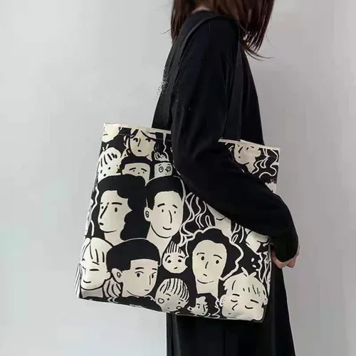 Miniatura 2 de GODWOODS Bolso de mano estético de lona con cremallera para mujer, bolsas de hombro de viaje con compartimentos