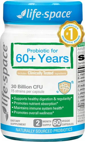 Miniatura 10 de Life-Space Probióticos bióticos intestinales para regularidad, porción de 2 meses, 20 mil millones de UFC y 5 cepas, apoya el movimiento intestinal