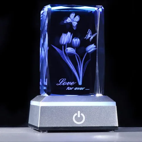 Miniatura 8 de YWHL Cristal romántico grabado en 3D con texto en inglés "I Love You", regalos para su novia, esposa, en aniversario, día de la madre, regalos