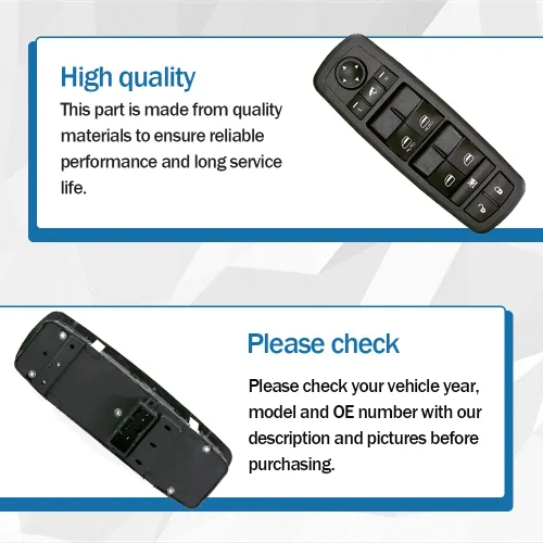 Miniatura 6 de Interruptor de control de elevalunas eléctrico maestro para el lado del conductor delantero para Jeep Grand Cherokee 2014-2018, sustituye a