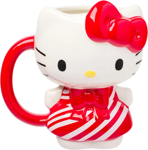 Miniatura 9 de Silver Buffalo Sanrio - Taza de cerámica esculpida en 3D con diseño de esqueleto de Hello Kitty para Halloween, 20 onzas Disfraz de esqueleto