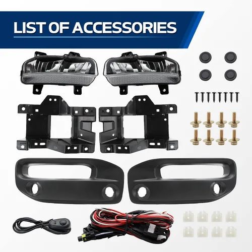 Miniatura 3 de Luz antiniebla LED compatible con Dodge Ram 2500 3500 2019 2020 2021 2022, montaje de luces antiniebla de parachoques delantero con soporte