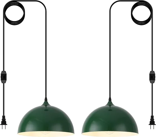 Miniatura 7 de Iluminación colgante de granja para isla de cocina, lámparas colgantes de cúpula negra y dorada, lámpara de techo colgante industrial para comedor