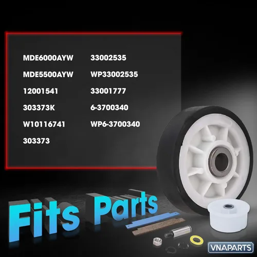 Miniatura 3 de Para Maytag Neptune 3000 Series MDE6000AYW MDE5500AYW Kit de reparación de secadora reemplaza rodillos de tambor 12001541 303373K W10116741 303373