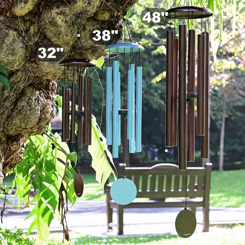 Miniatura 5 de Vanquer Campanillas de viento para tono profundo exterior, campanillas de viento de 32 pulgadas para exteriores, tono profundo, campanillas