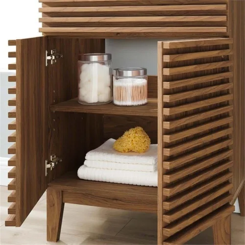 Miniatura 8 de Modway Gabinete de tocador de baño Render en negro - Lavabo no incluido