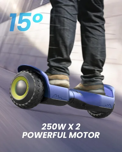 Miniatura 2 de Gyroor Scooter de equilibrio automático G13 todo terreno con luces LED, autoequilibrio todoterreno con Bluetooth para niños de 6 a 12 años y Azul