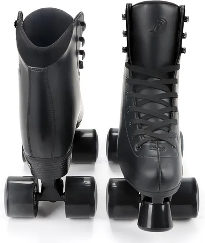 Miniatura 4 de Besketo Classic High-top Roller Skates, PU Leather, Four-Wheel, Indoor/Outdoor, Beginner