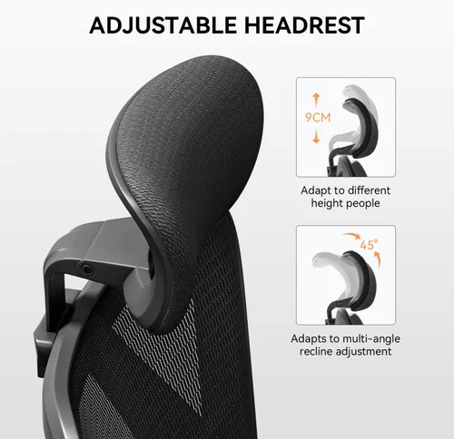 Miniatura 5 de XUER Silla de oficina ergonómica, silla de escritorio de malla para computadora con soporte lumbar de esponja ajustable, cojín grueso, reposabrazos