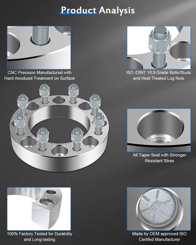 Miniatura 4 de ECCPP 4 piezas de adaptadores de rueda de conversión de 2 pulgadas 8x6.5 a 8x180 8 lug Compatible con Chevrolet Silverado 1500 HD 2001-2003