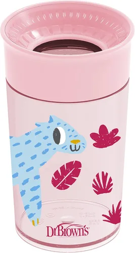 Miniatura 26 de Dr. Brown's Milestones Cheers 360 - Vaso de transición sin boquilla, apto para viajes y sin fugas, para bebés y niños pequeños, animales azul/verde