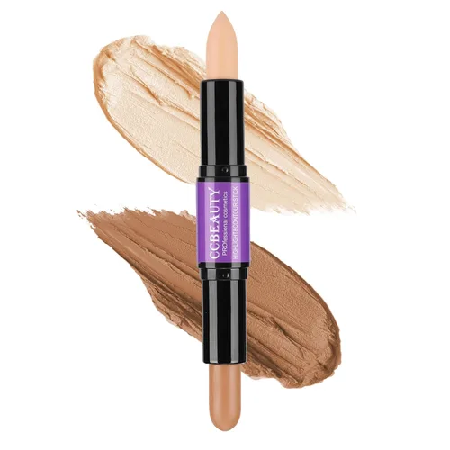 Miniatura 11 de CCbeauty Barra de contorno mate 2 en 1, barra corrector de doble resaltado, kit de resaltado y contorno, barras bronceadoras para maquillaje