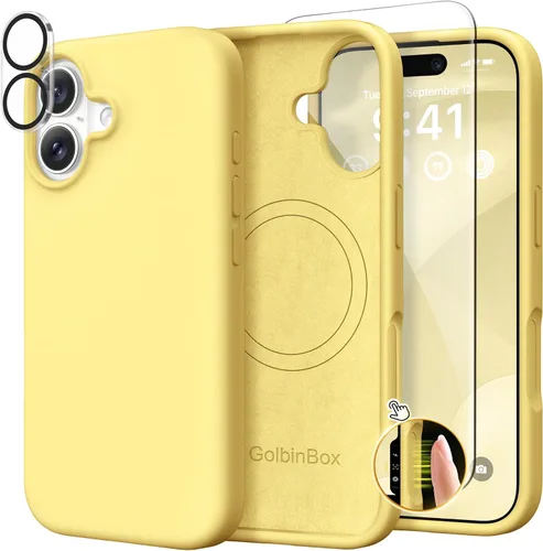 Miniatura 173 de GolbinBox Funda magnética para iPhone 17, compatible con MagSafe, cubierta de silicona integrada para control de cámara, funda de silicona líquida a
