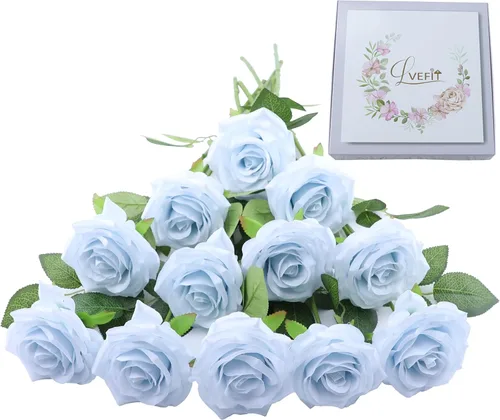 Miniatura 18 de LVEFIT 12 rosas artificiales de seda de color naranja quemado, ramo de rosas de seda de tallo largo para bodas, despedidas de soltera, fiestas