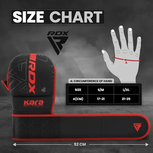 Miniatura 4 de Guantes RDX MMA para artes marciales, boxeo, entrenamiento de combate, guantes híbridos de palma abierta para hombres y mujeres, cuero maya hide