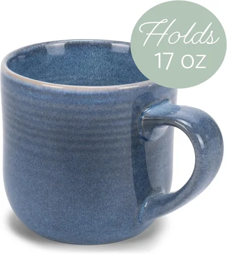Miniatura 3 de Elanze Designs Glossy Reactive Glaze - Taza grande de 17 onzas líquidas para cocina, de grado alimenticio, cerámica de grado alimenticio, taza