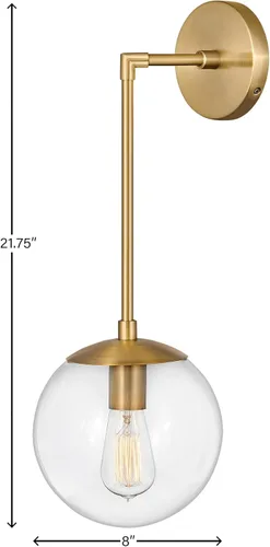Miniatura 3 de Hinkley Warby Collection One Light - Aplique de pared, latón Heritage