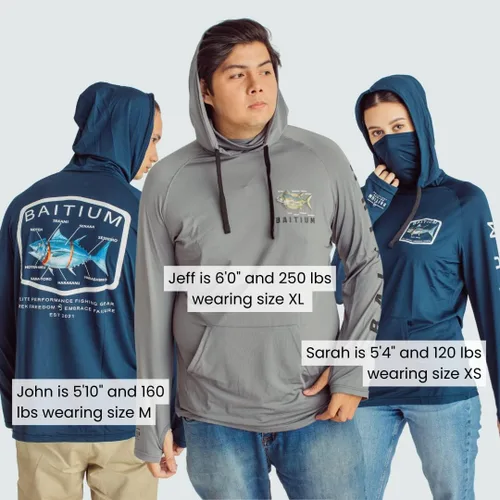 Miniatura 5 de Fishing Shirts for Men,UPF50 Hooded Long Sleeve with Gaiter, Sun Protection Dry Fit Apparel, Face Mask, Fishing Clothes