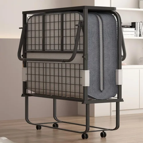 Miniatura 9 de PUREMIND Cama plegable con colchón de 5 pulgadas para adultos, cama plegable de 75 x 38 pulgadas con bolsa a prueba de polvo y marco de metal, camas
