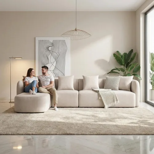 Miniatura 4 de Sofá modular de 118 pulgadas con otomana, sofá seccional de asiento profundo para sala de estar, sofá en forma de L para apartamento, cómodo sofá