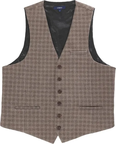 Miniatura 127 de Gioberti Chaleco de tweed formal de 6 botones para hombres