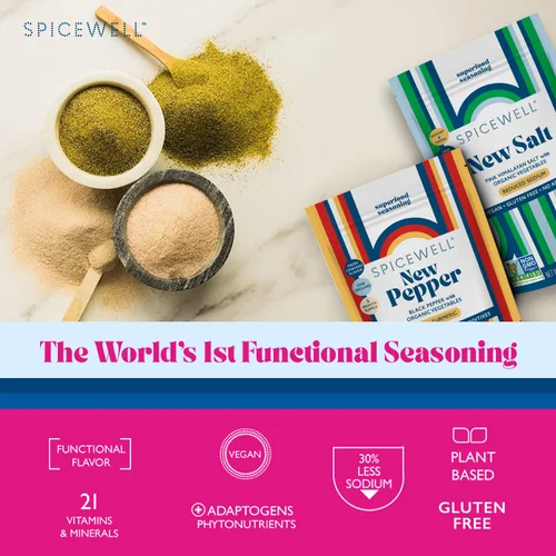 Miniatura 4 de Spicewell Nuevo dúo de bolsa de sal y pimienta Sal rosa del Himalaya reducida en sodio + la pimienta negra más sabrosa y cálida infundida