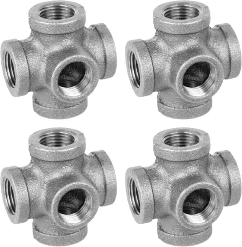 Miniatura 25 de PIPE DECOR - Accesorio de tapa de 1/2 pulgada, accesorios de hierro maleable negro para tuberías, pezones y accesorios estándar de 1/2 pulgada