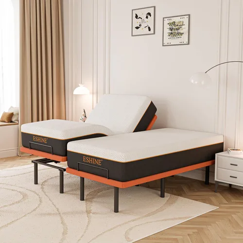 Miniatura 15 de ESHINE Base de cama ajustable Queen – Base ergonómica de cama de gravedad cero, inclinación de pie y cabeza, control por aplicación, control remoto