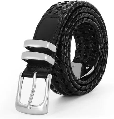 Cinturón de cuero trenzado para hombre, jeans casuales, golf, hebilla de aleación tejida de cuero para hombre, cinturones trenzados a mano, regalo