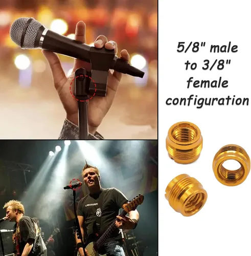 Miniatura 5 de CashBeat Paquete de 3 adaptadores de soporte de micrófono, adaptador de tornillo roscado macho de 5/8 pulgadas a hembra de 3/8 pulgadas para soporte