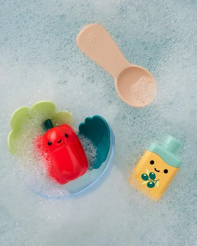 Miniatura 2 de Skip Hop Juguete de baño para bebés Tub-to-Table Café Prep & Serve Set de Ensalada para Bañera Juego Sensorial para el Desarrollo Edad 12m+ Preparar